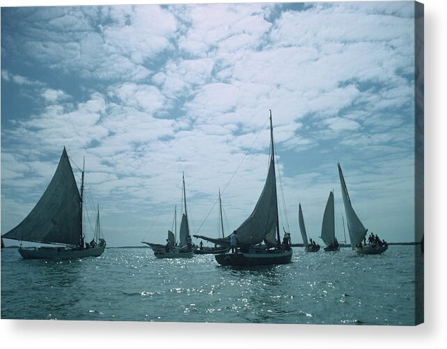 Sailboat Acrylic Print featuring the photograph Bahamas Sailing by Slim Aarons