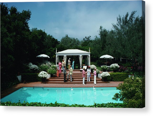 People Acrylic Print featuring the photograph California Garden Party by Slim Aarons