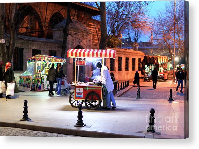 Chestnuts At Night Acrylic Print featuring the photograph Chestnuts at Night Istanbul by John Rizzuto