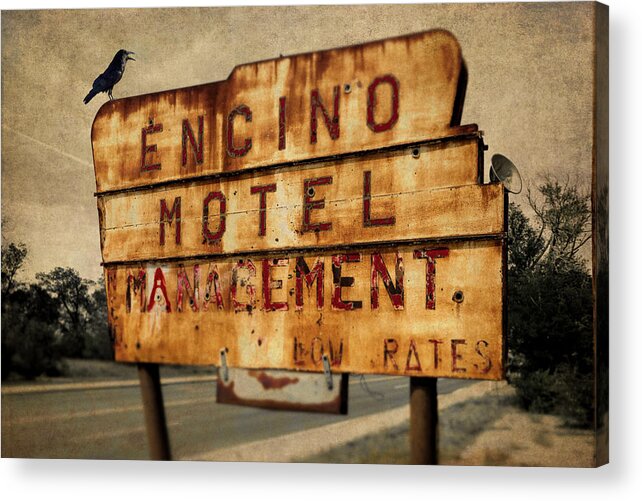 © 2018 Lou Novick All Rights Reserved Acrylic Print featuring the photograph Encino Hotel by Lou Novick