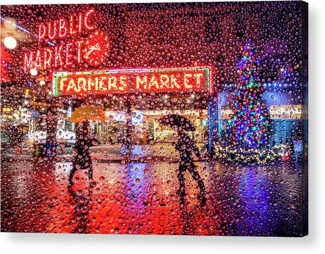 Pike Place Market Acrylic Print featuring the photograph Festive Pike Place Market by Yoshiki Nakamura