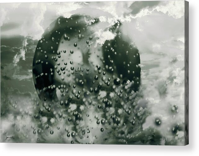 Abstract. Black_and_white Acrylic Print featuring the mixed media Global Warming by Gerlinde Keating