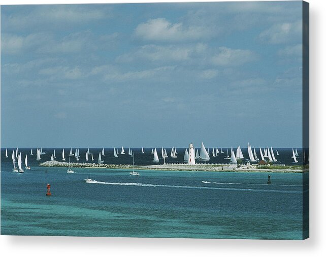 Motorboat Acrylic Print featuring the photograph Nassau Sailing by Slim Aarons