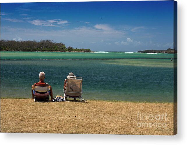 Couple At Beach Acrylic Print featuring the photograph One fine day by Sheila Smart Fine Art Photography