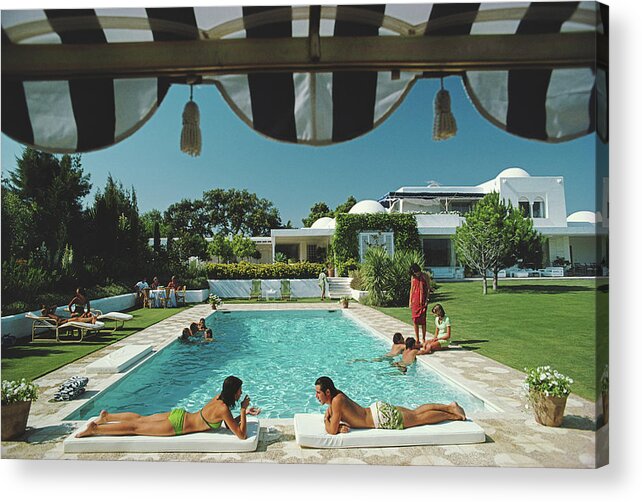 People Acrylic Print featuring the photograph Poolside In Sotogrande by Slim Aarons
