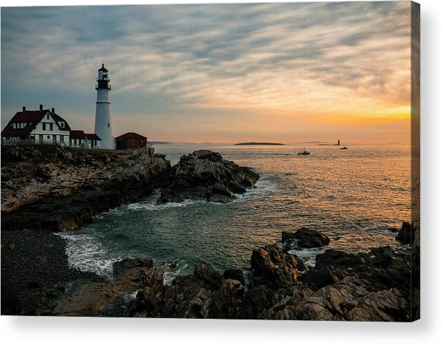 America Acrylic Print featuring the photograph Portland Head Sunrise Final by ProPeak Photography