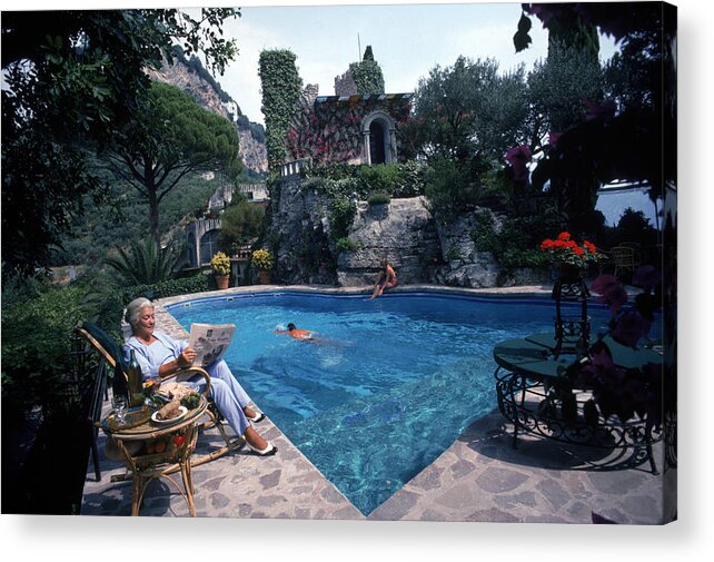 1980-1989 Acrylic Print featuring the photograph Publisher At Leisure by Slim Aarons