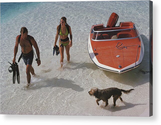 Turks And Caicos Islands Acrylic Print featuring the photograph Snorkelling Holiday by Slim Aarons