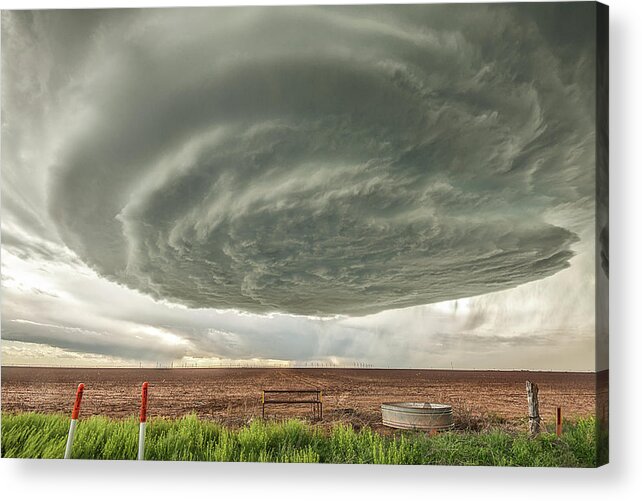 Sky Acrylic Print featuring the photograph Texas Panhandle Wall Cloud by Scott Cordell