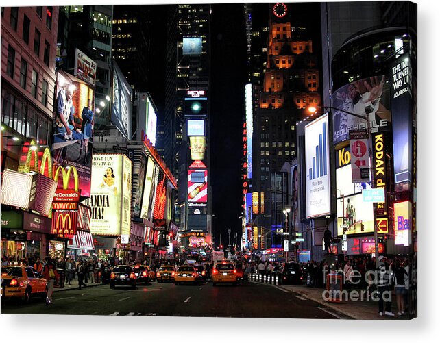 Times Square Colors Acrylic Print featuring the photograph Times Square Colors 2006 by John Rizzuto