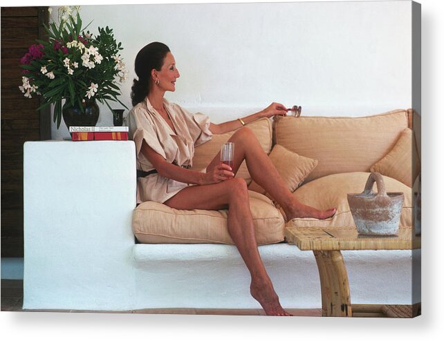 People Acrylic Print featuring the photograph Viscountess In Ibiza by Slim Aarons