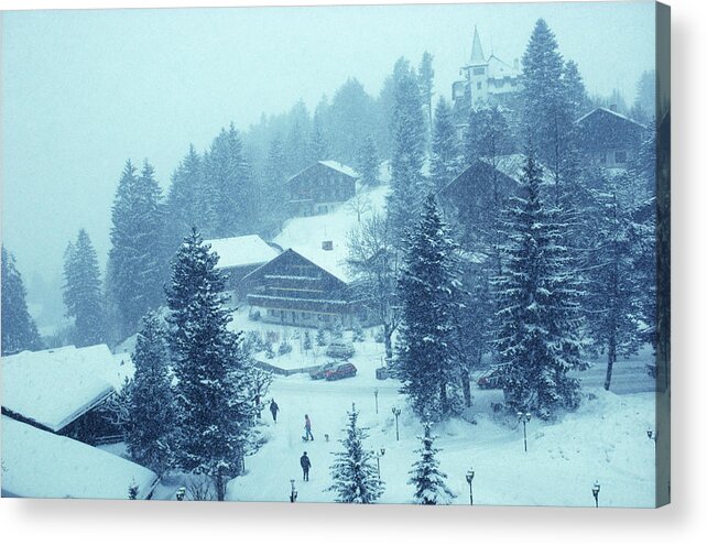 Gstaad Acrylic Print featuring the photograph Winter In Gstaad by Slim Aarons