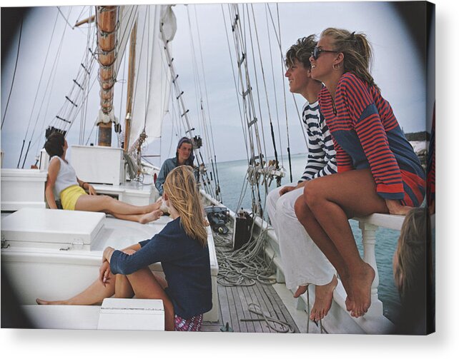 People Acrylic Print featuring the photograph Yachting In Lyford Cay by Slim Aarons