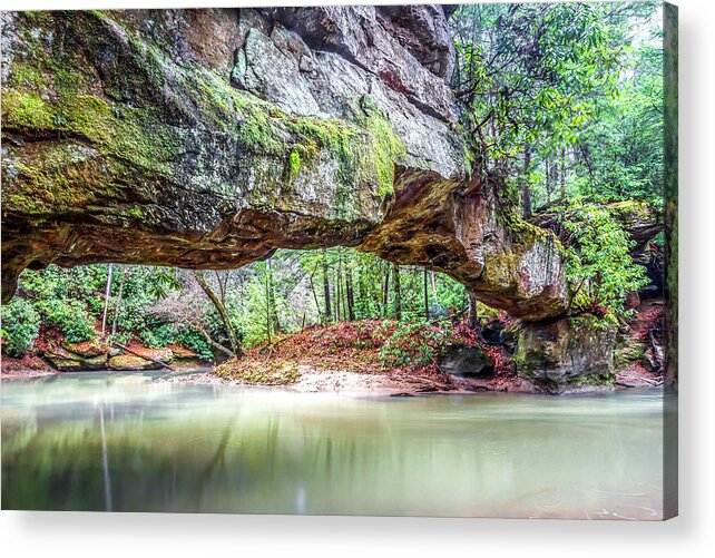 Red River. Gorge Acrylic Print featuring the photograph Rock Bridge by Ed Newell