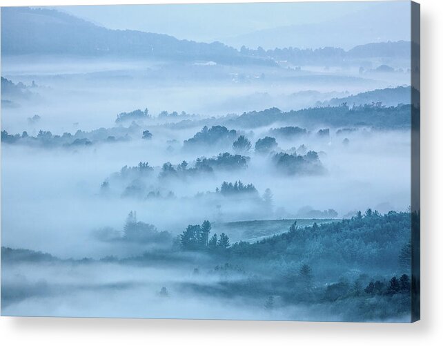 North Carolina Acrylic Print featuring the photograph Blue Fog in the Blue Ridge by Dan Carmichael