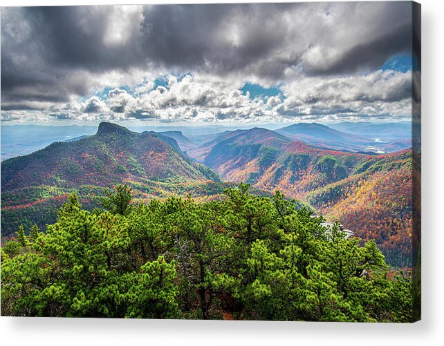 Outdoors Acrylic Print featuring the photograph Blue Ridge Mountains North Carolina Linville Gorge Autumn by Robert Stephens