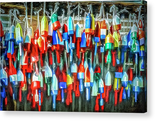 © 2020 Lou Novick All Rights Revered Acrylic Print featuring the photograph Buoy's by Lou Novick