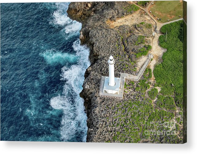 Cape Zanpa Acrylic Print featuring the photograph Cape Zanpa Lighthouse by Rebecca Caroline Photography