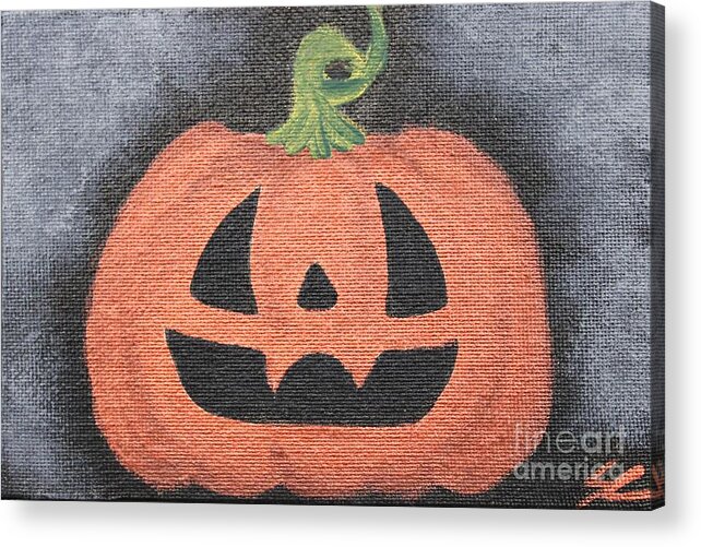 Pumpkin Acrylic Print featuring the painting Copper Halloween 1 by Fantasy Seasons