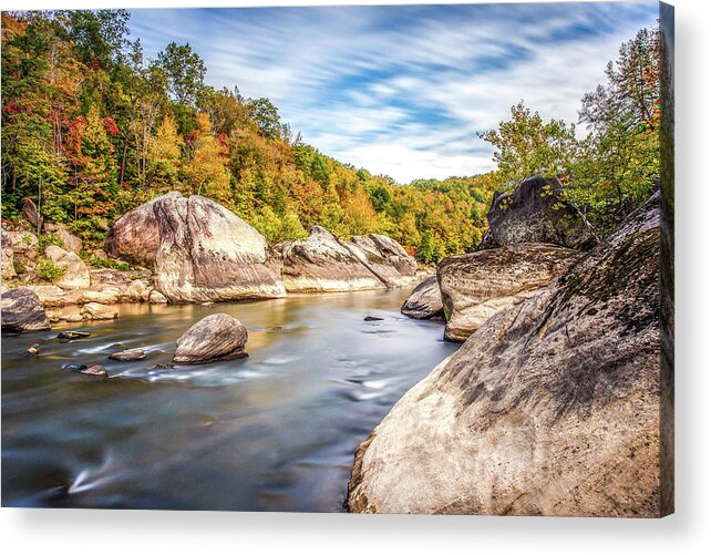 Long Exposure Acrylic Print featuring the photograph Cumberland River by Ed Newell