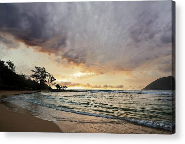 Nature Acrylic Print featuring the photograph Kauai Sunrise Cloud Formation by Jon Glaser