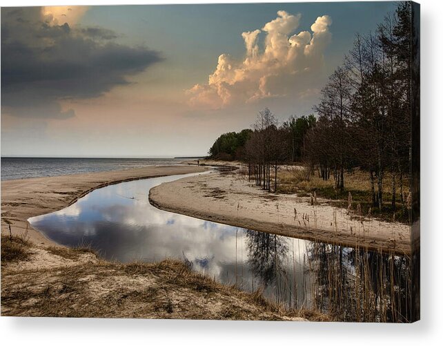 The Longest Beach In Europe Acrylic Print featuring the photograph Kurzeme Beach in Latvia by Aleksandrs Drozdovs