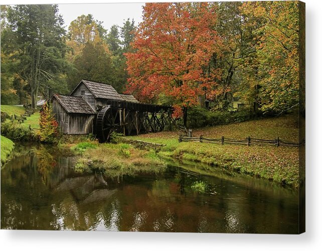 Mabry Mill Acrylic Print featuring the photograph Mabry Mill in October by Deb Beausoleil