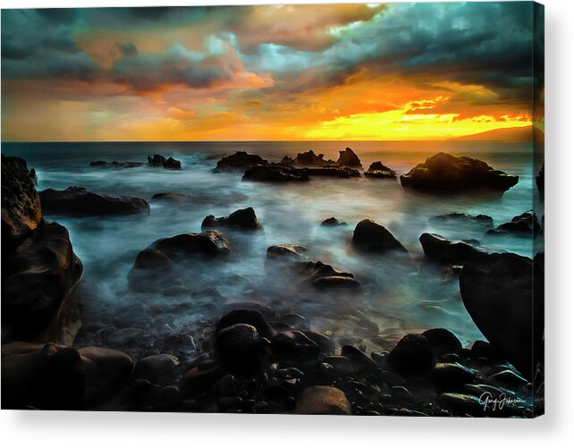 Maui Acrylic Print featuring the photograph Maui Sunset by Gary Johnson