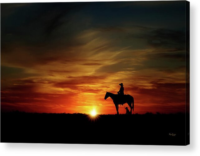 Sunset Acrylic Print featuring the photograph Montana Sunset by Phyllis Burchett