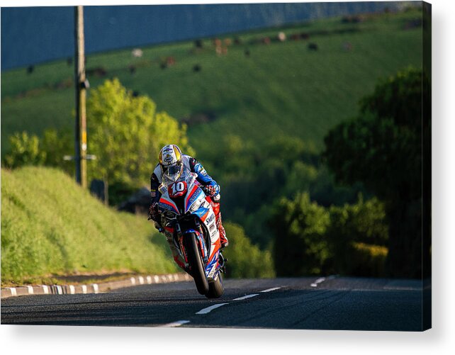 Cronk-y-voddy Acrylic Print featuring the photograph Peter Hickman TT 2019 by Tony Goldsmith