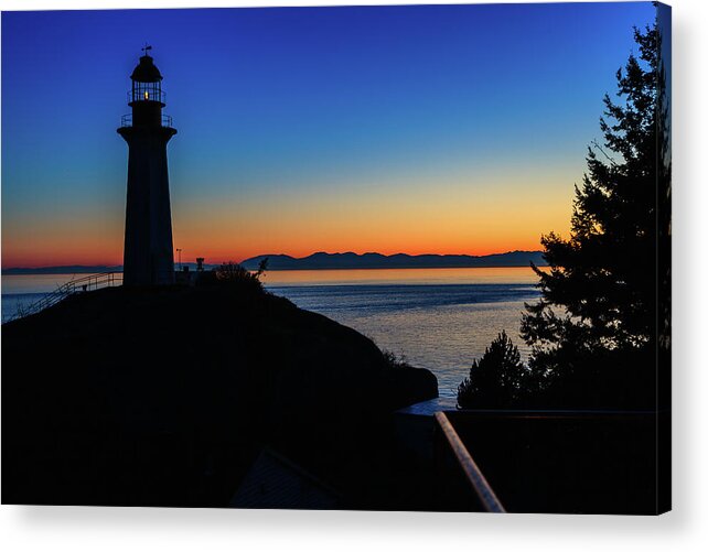 Lighthouse Park Acrylic Print featuring the photograph Point Atkinson Lighthouse at Twilight by HawkEye Media