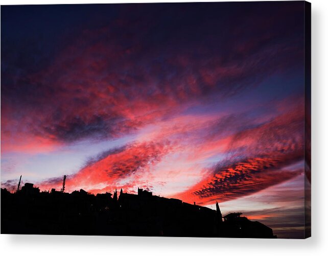 Dusk Acrylic Print featuring the photograph Pueblo skyline by Gary Browne