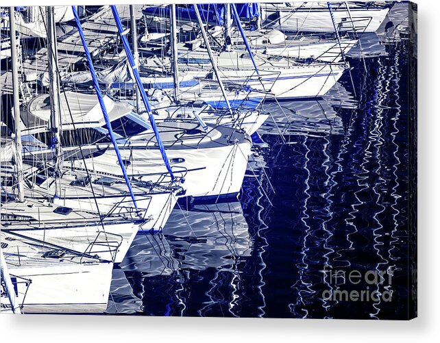 Sailboat Bow Acrylic Print featuring the photograph Sailboat Bow Infrared in Marseille by John Rizzuto