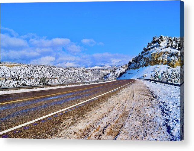 Zion Acrylic Print featuring the photograph Snow Wonderland by Bnte Creations