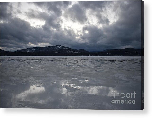 Frozen Lake Acrylic Print featuring the photograph Walking On The Frozen Lake by Fantasy Seasons