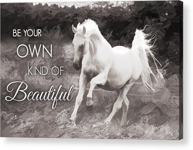 White Horse Acrylic Print featuring the digital art White Horse Beautiful by Steve Ladner