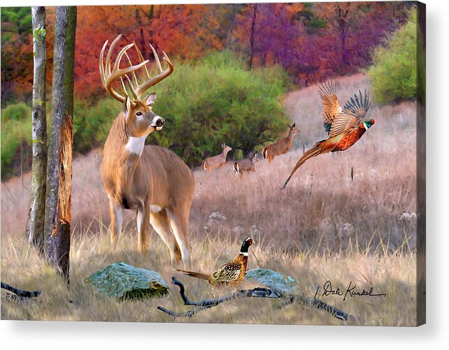 Whitetail Deer Acrylic Print featuring the painting Whitetail Deer Art Print - His Name is Prince by Dale Kunkel Art