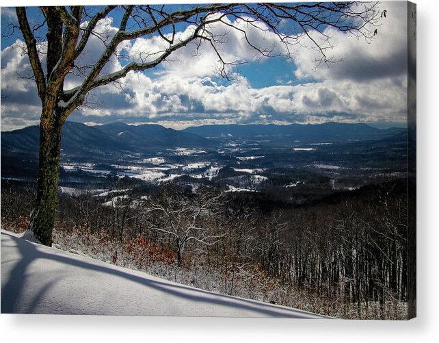 Mountain Snowfall Acrylic Print featuring the photograph Winter in the Blue Ridge Mountains by Deb Beausoleil