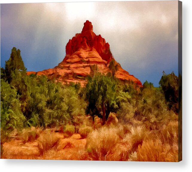 American Acrylic Print featuring the photograph Bell Rock Vortex Painting #2 by Bob and Nadine Johnston