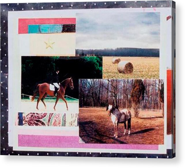 Horse Acrylic Print featuring the mixed media Country Collage 6 by Mary Ann Leitch