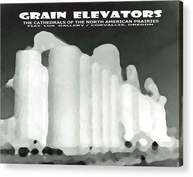 Grain Elevators Acrylic Print featuring the digital art Grain Elevators Sacramento Valley California by Michael Moore