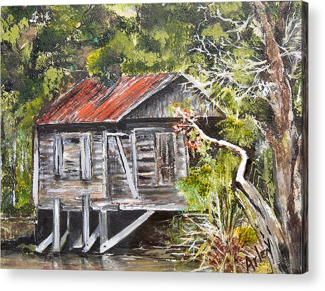 Florida Acrylic Print featuring the painting Old Florida by Arlen Avernian - Thorensen