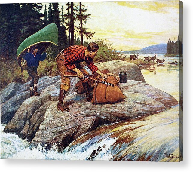 Outdoor Acrylic Print featuring the painting Their Lucky Day #1 by Philip R Goodwin