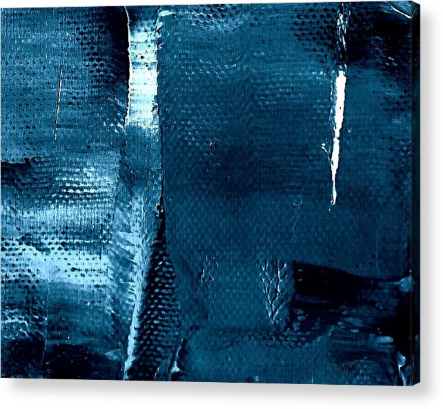 Blue Acrylic Print featuring the painting I've Got The Blues by VIVA Anderson