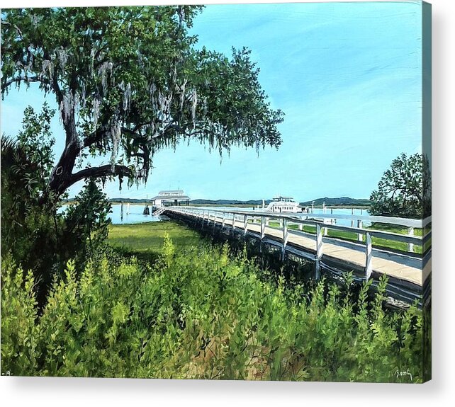 Daufuskie Island Acrylic Print featuring the painting Leaving For Now by William Brody