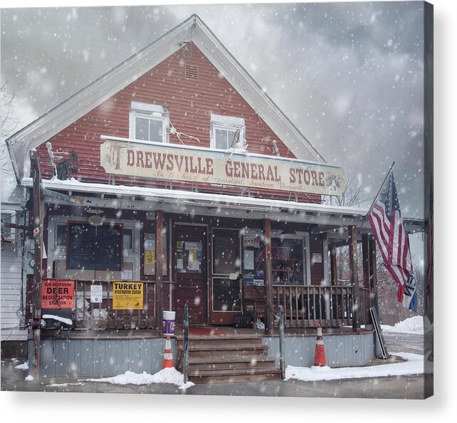 Drewsville General Store Acrylic Print featuring the photograph Drewsville Country Store by Joann Vitali