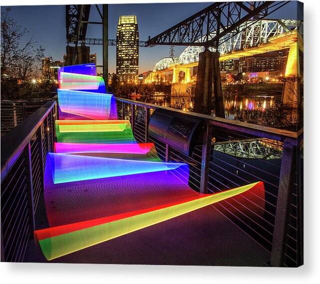 Light Painting Acrylic Print featuring the photograph Ribbons in Nashville by Doug Sims