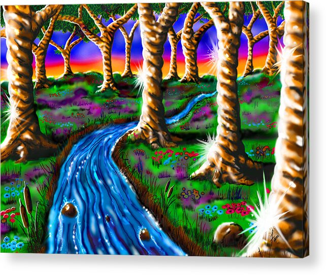 Forest Acrylic Print featuring the painting Caramel Tree Forest Limited Ed by Steve Farr
