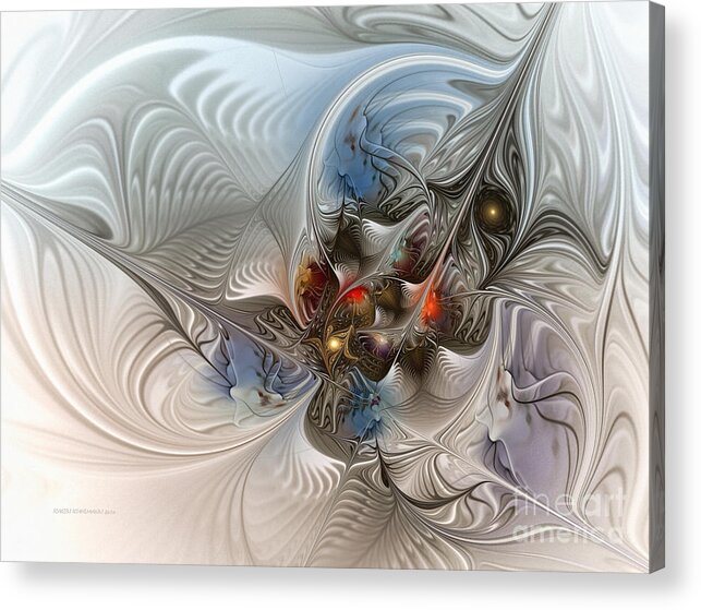Fractal Acrylic Print featuring the digital art Cloud Cuckoo Land-Fractal Art by Karin Kuhlmann
