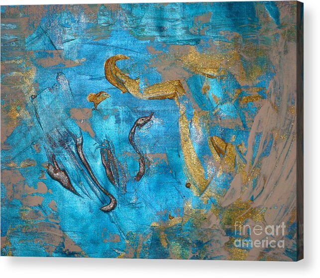 Abstract Acrylic Print featuring the painting Floating III by Fereshteh Stoecklein